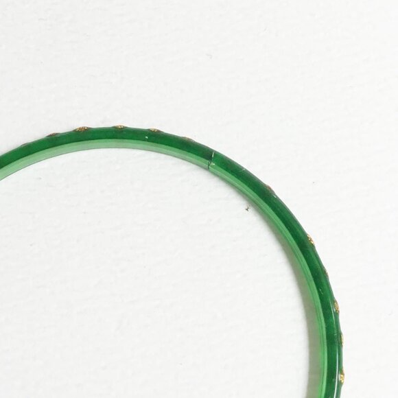 Green & Gold Glitter Children's Indian Glass Bangles Bollywood Set of 4 - Picture 6 of 6